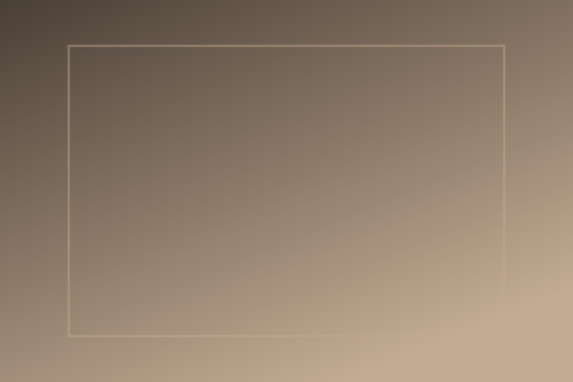 A horizontal composition in warm ochre and umber, the tone lightening from left to right, with a thin rectangular border set inside the frame.