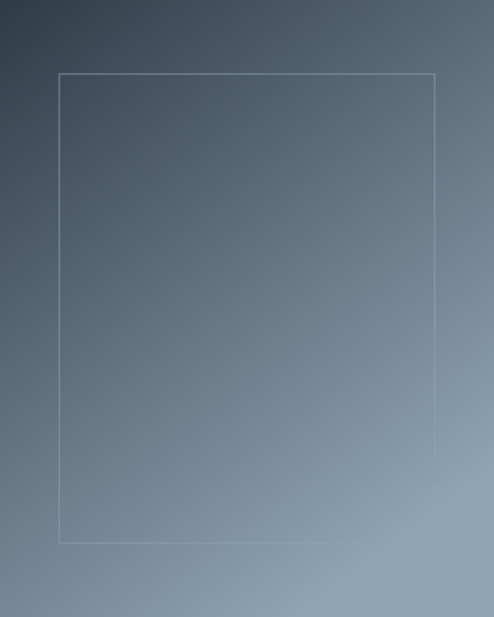 A vertical field of layered blue-grey washes, darker at the top and dissolving into pale sediment tones toward the lower edge, bounded by a thin inset rule.