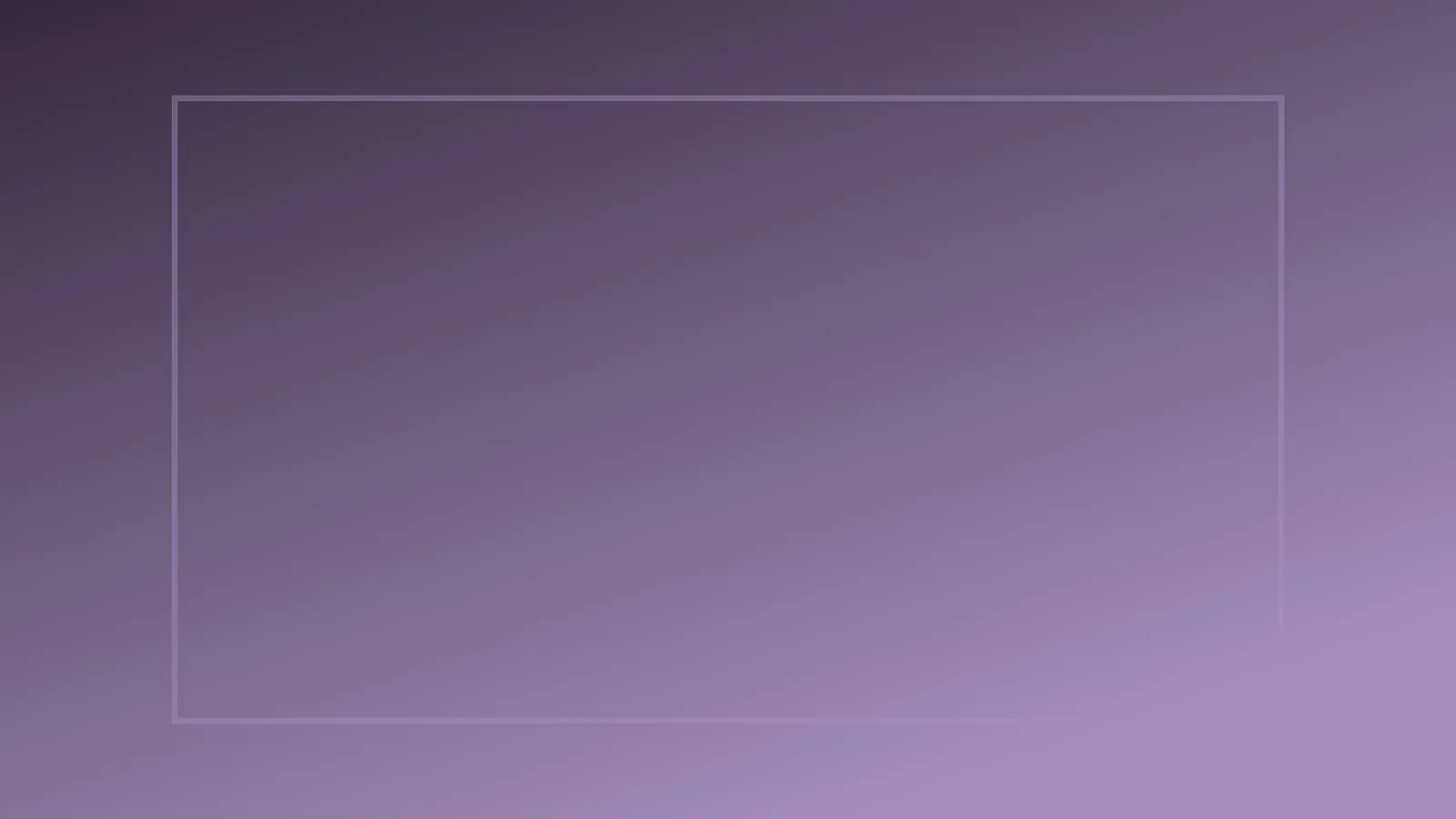 A wide violet-toned field graded from near-black at the upper left to a soft lilac at the lower right, with a thin inset rule.